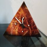 Small vintage triangular mineral clock