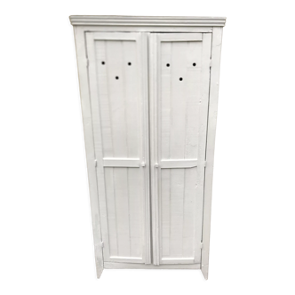 Armoire parisienne blanche 2 portes  en chêne