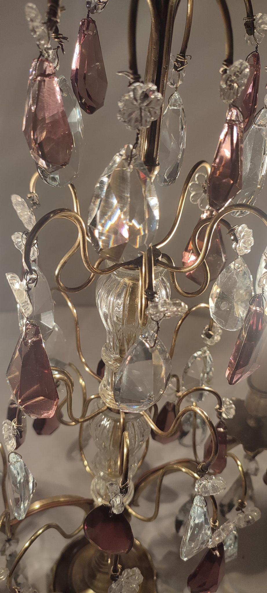 Lampe de table en bronze et cristal, France