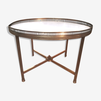 Jansen home coffee table in brass and marble