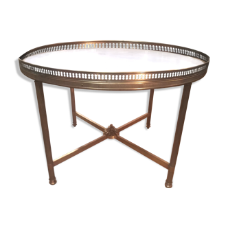 Jansen home coffee table in brass and marble