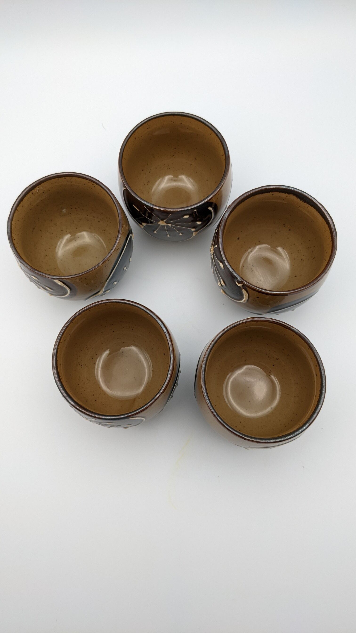 Tea set japan asia glazed stoneware decoration flower wicker handle