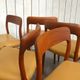 set of 6 teak and leather chairs by Niels Otto Moller, Denmark, 1960