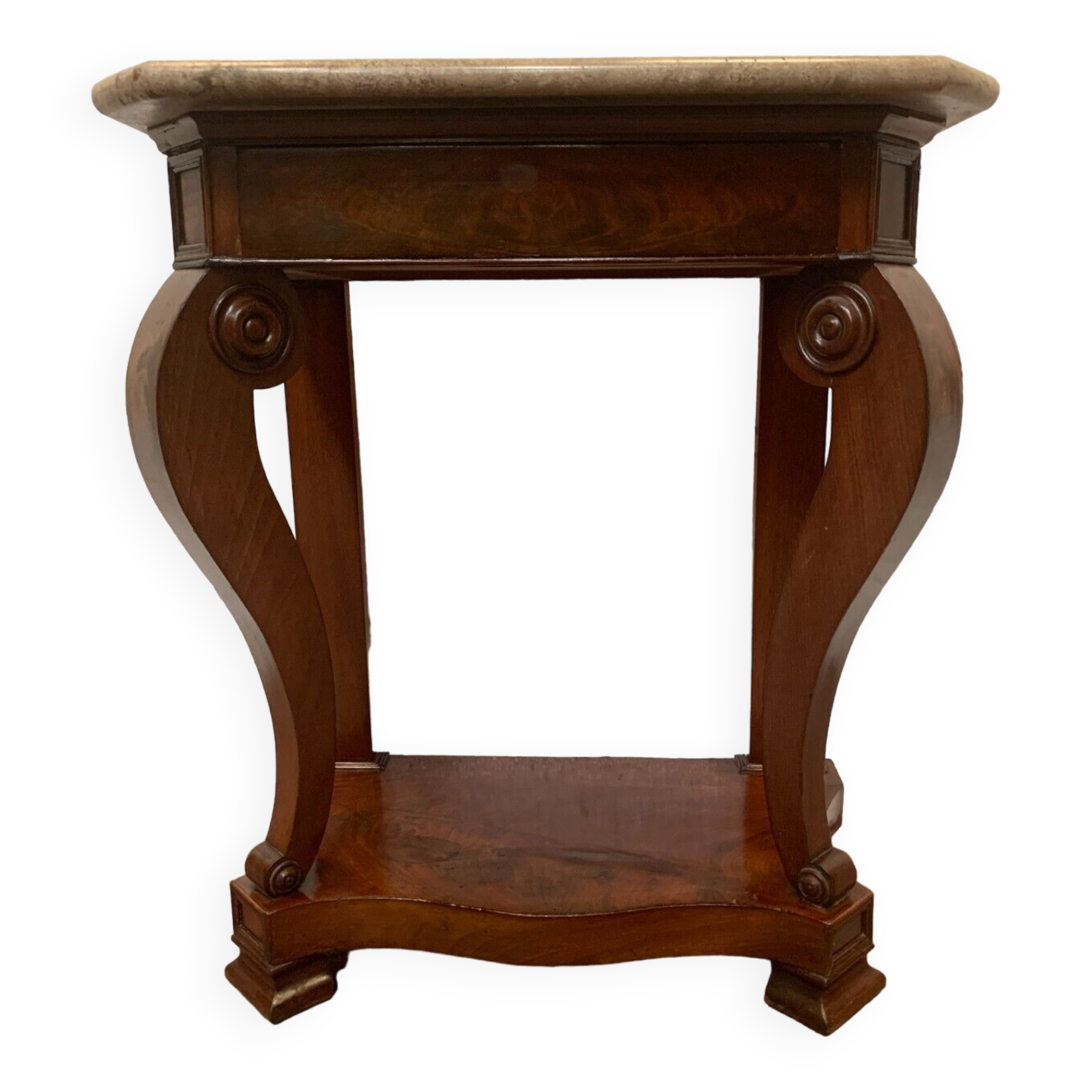 Louis Philippe console in mahogany and veneer XIX century