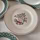 Mix of 10 ironstone plates, HBCM Agnès decoration - St Amand decoration 2070