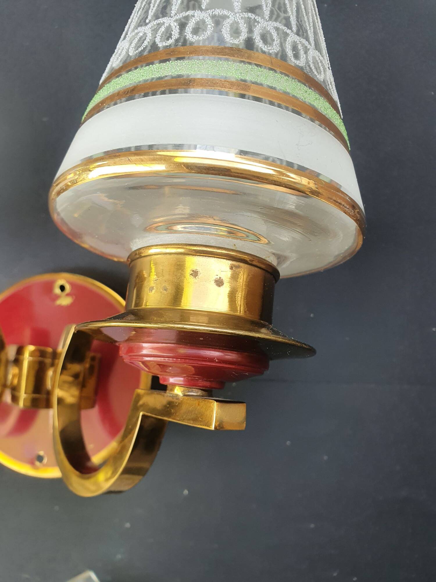 Pair of vintage gold wall sconces France Pierre Gilles Art Deco