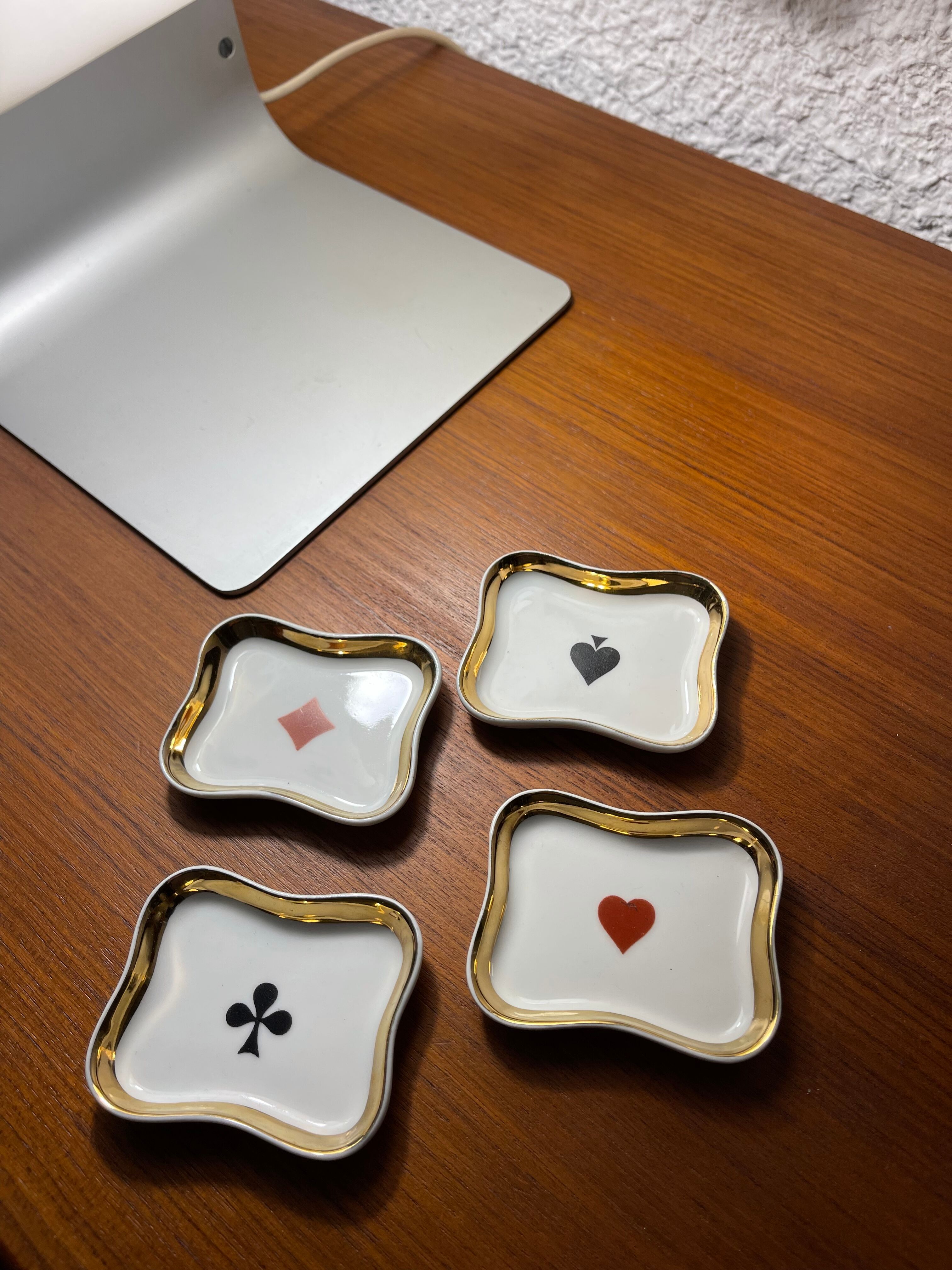 Set cups Limoges decoration card games