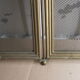 Vintage three-pane framed firewall & brass grille 75 x 52 cm 6 kg