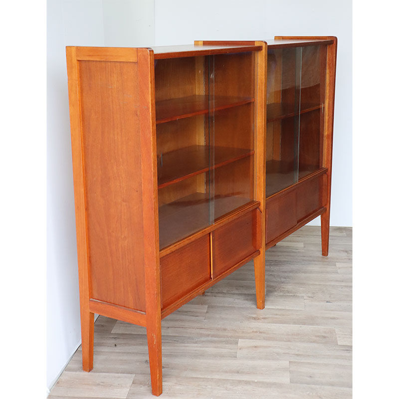 Bibliothèque avec étagères en bois 1960