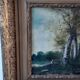 Old painting oil on wood fisherman signed XVIIIth