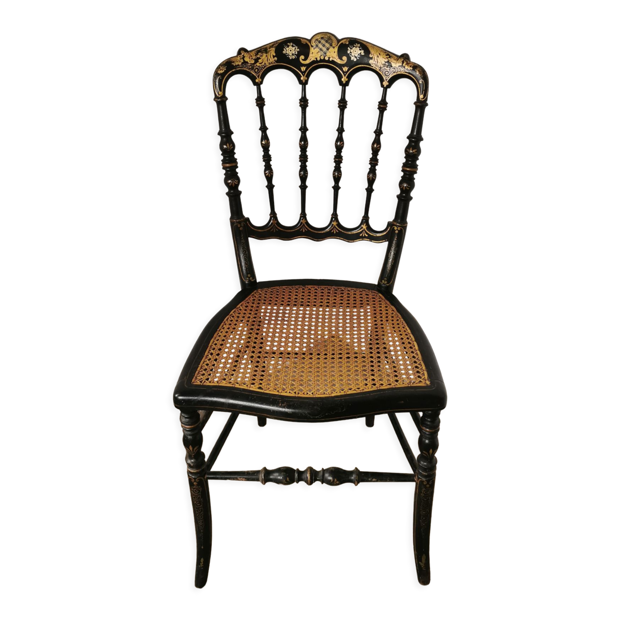 Black chair Napoleon III year, with gilding