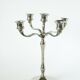 Vintage chrome metal candlestick - 32 x 28 cm