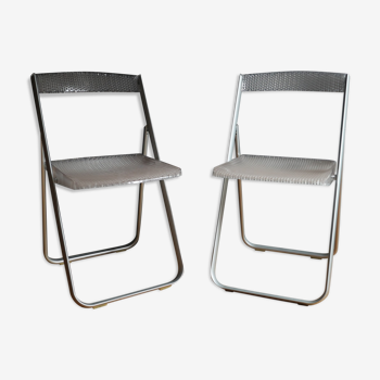 Lot de 2 chaises pliantes cristal Honeycomb par Alberto Meda