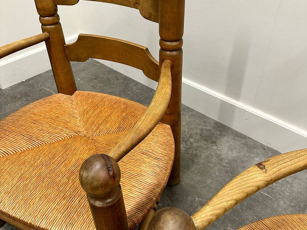 Pair of Charles Dudouyt low rushed easy armchairs, 1940s.