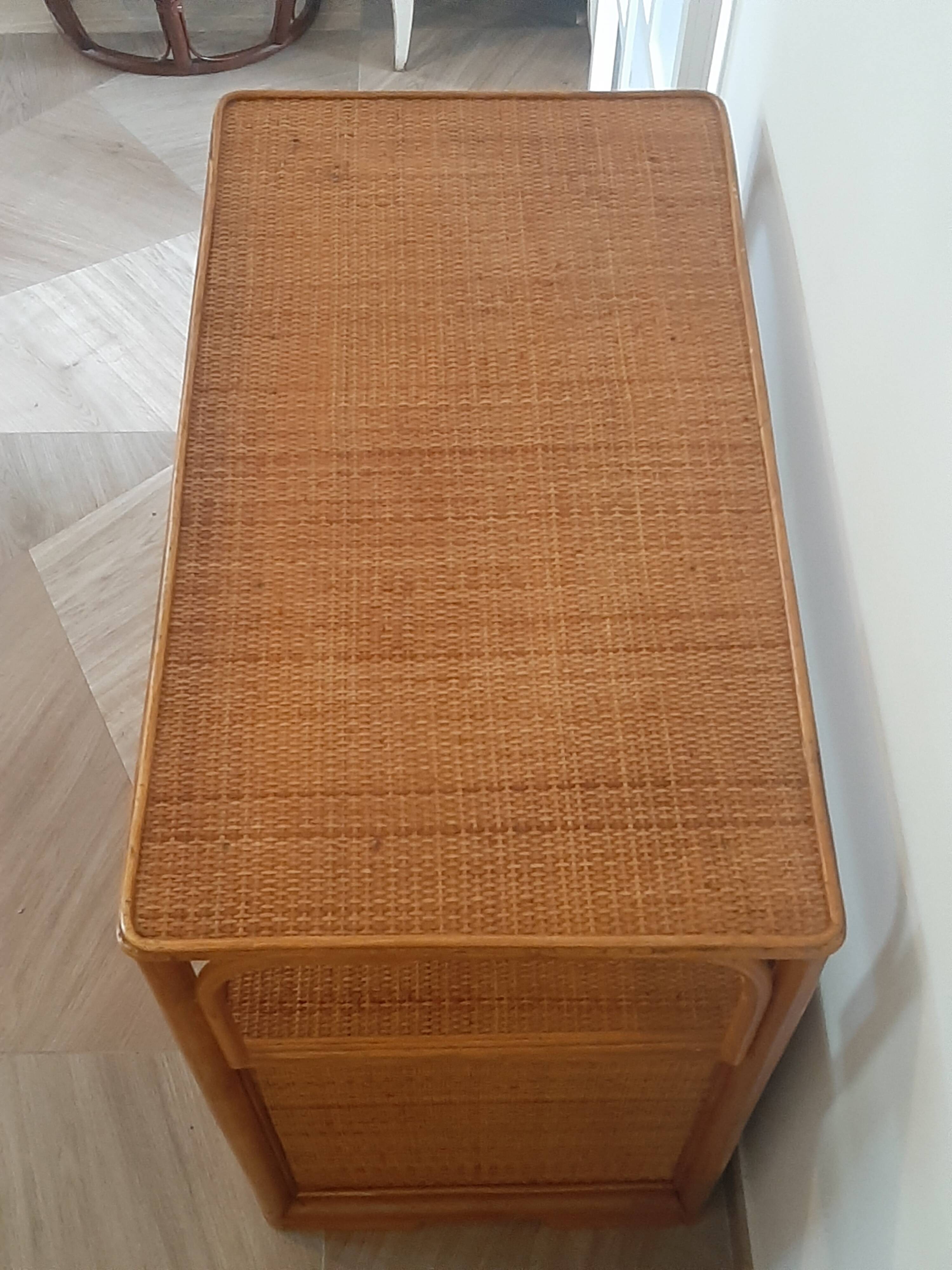 woven rattan chest of drawers - 2 drawers