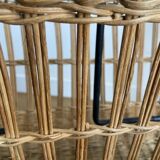 Rattan and wrought iron magazine holder