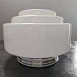 Old white opaline skyscraper ceiling light Ø 25 cm art deco 1930