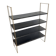 Vintage 1960 String wall shelf black and gold - 60 x 48 cm