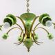 Lustre italien à 8 lumières en porcelaine et laiton de style néoclassique, années 1960