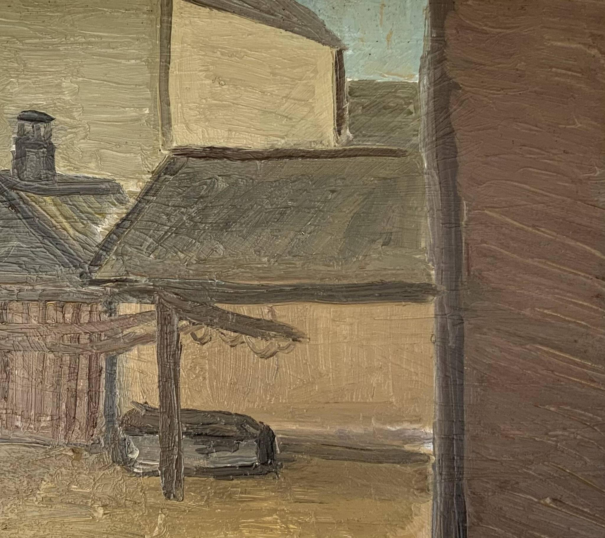 Modernism Mid-20th century Oil Painting Cityscape  by Thage Carlson 1960s