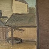 Modernism Mid-20th century Oil Painting Cityscape  by Thage Carlson 1960s