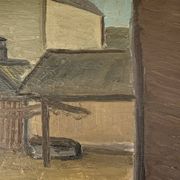 Modernism Mid-20th century Oil Painting Cityscape  by Thage Carlson 1960s