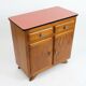 Vintage Mado commode in terracotta and light oak, 1960s.