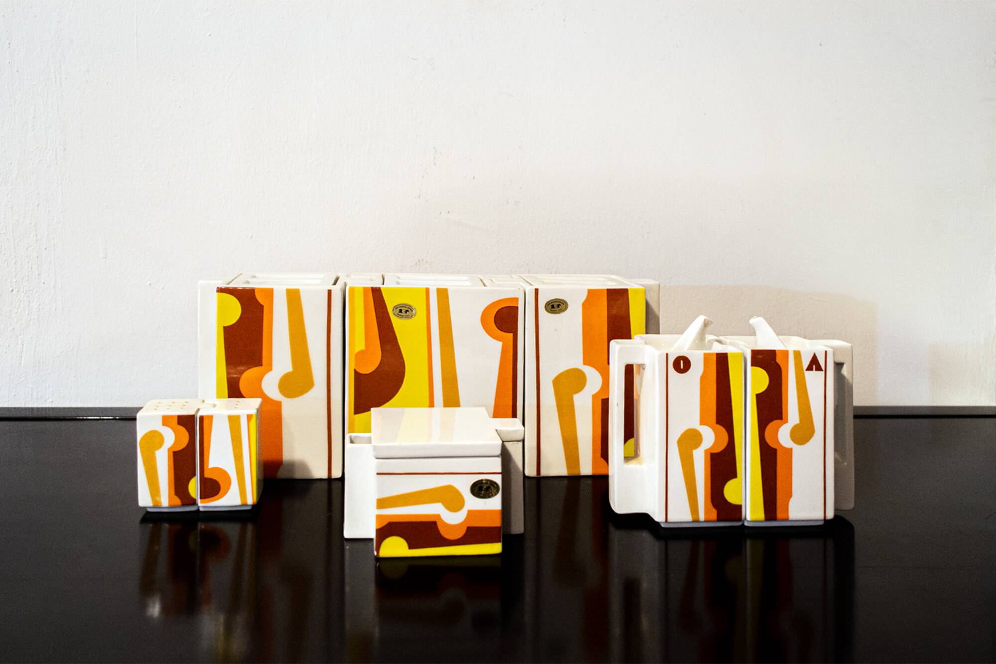 Ceramiche Collezione Cubicon di Peter Chinni per Arte Ceramica Romana 70's
