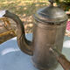 Tin coffee maker or kettle and wooden handle