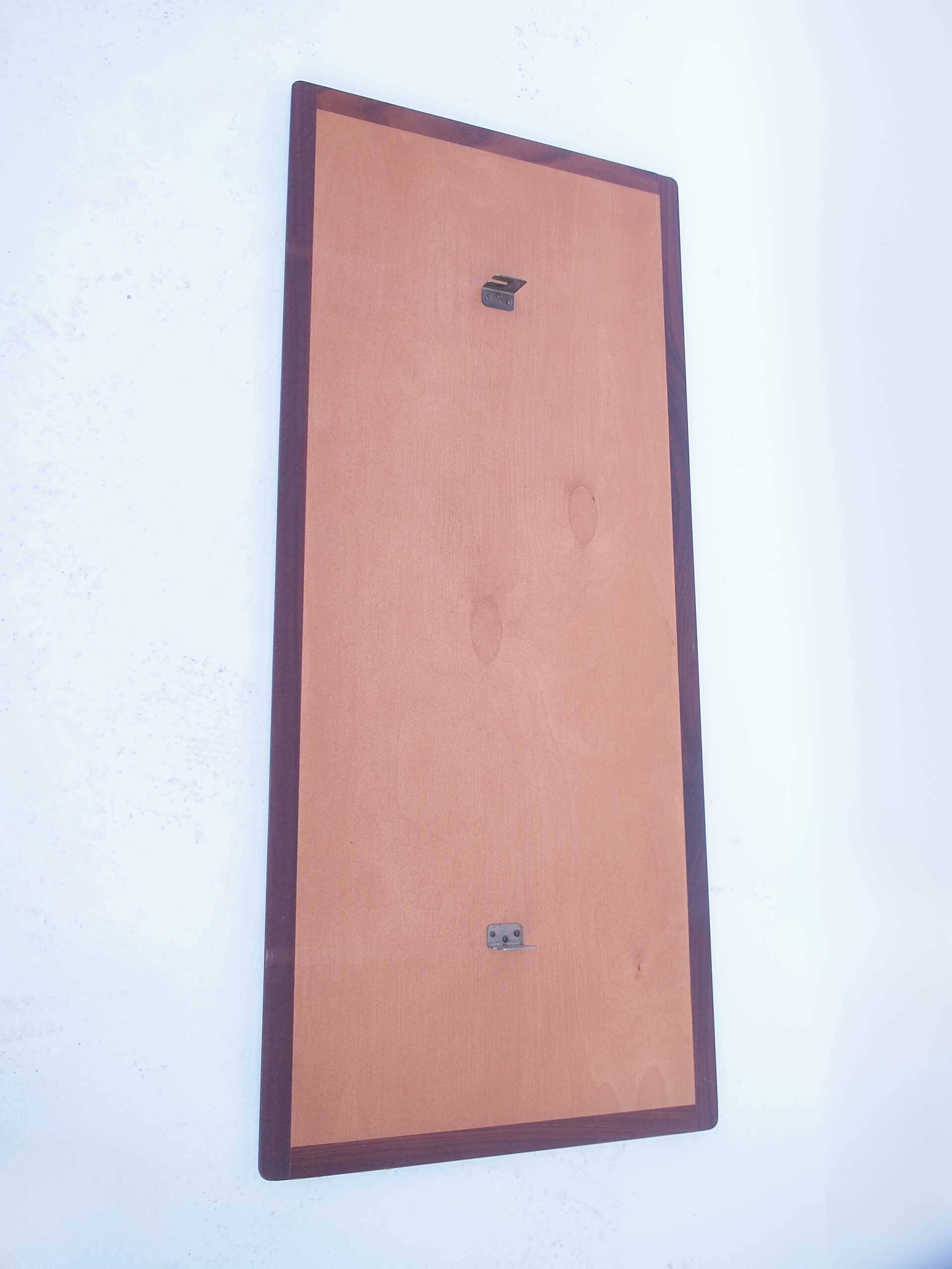 Vintage Scandinavian mirror in brown honey teak.