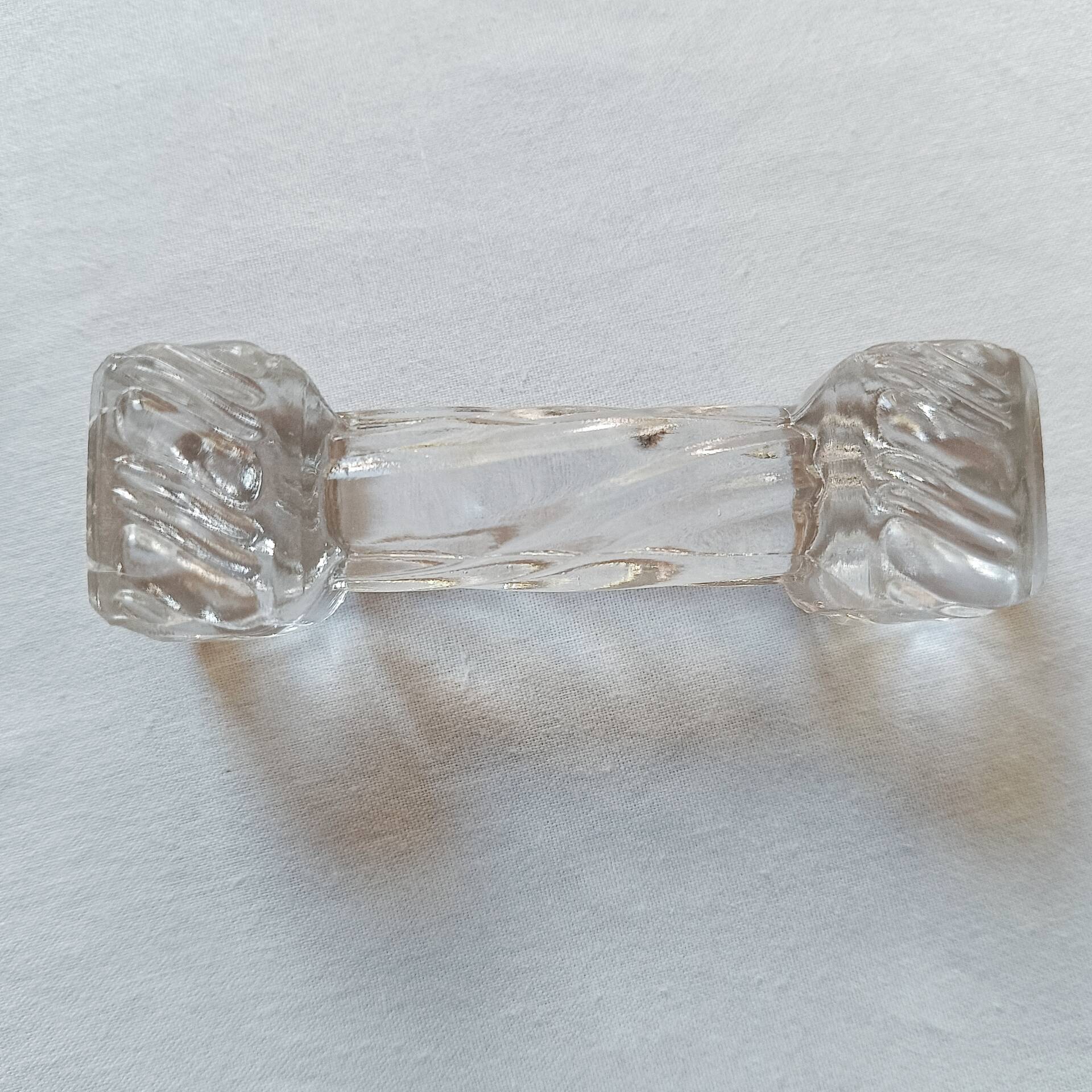 Set of 10 antique twisted moulded glass knife rests – Art Deco style