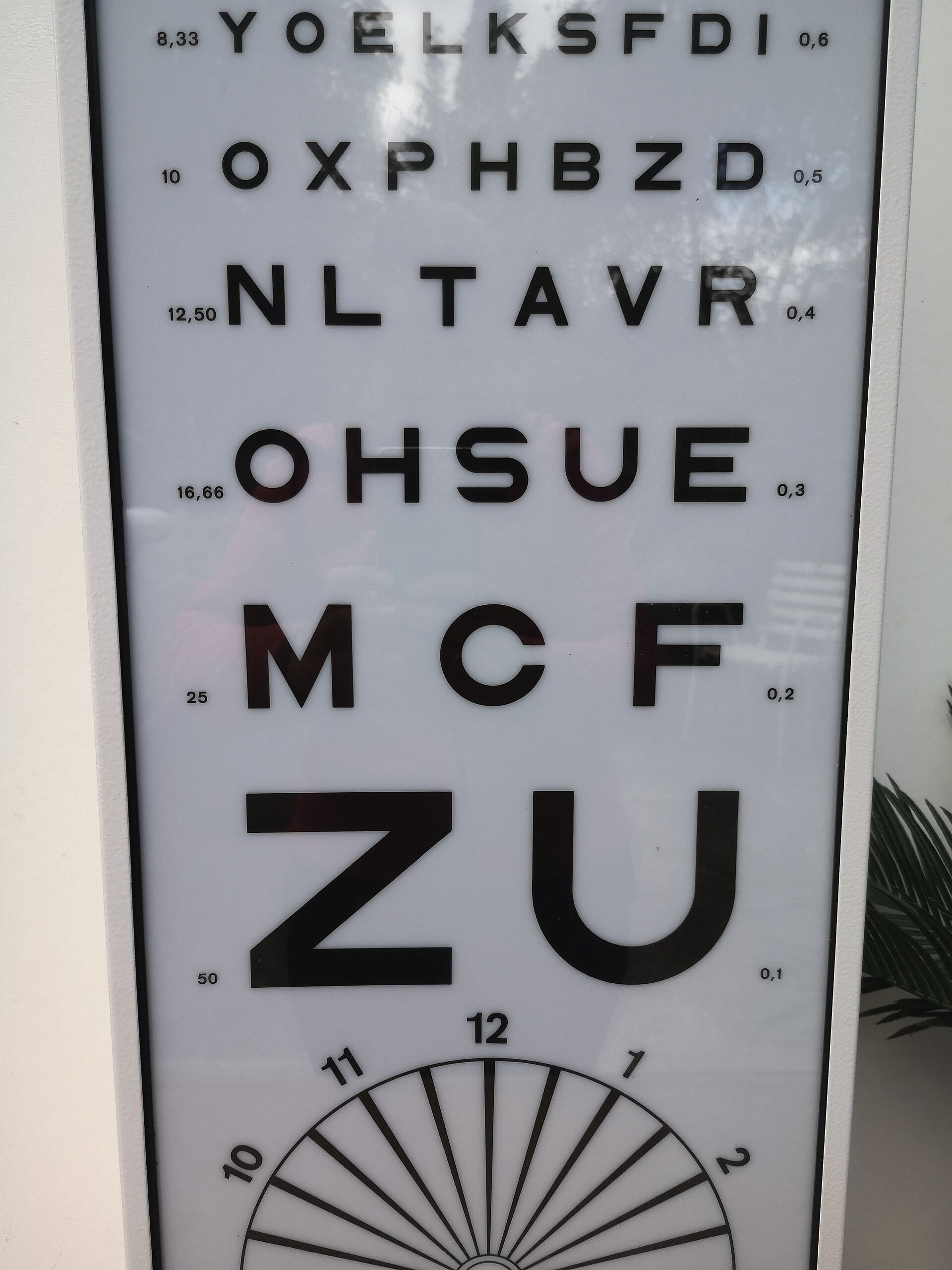 Bright optometric scale