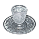 Old BACCARAT mustard maker in crystal molded with sandblasted arabesques