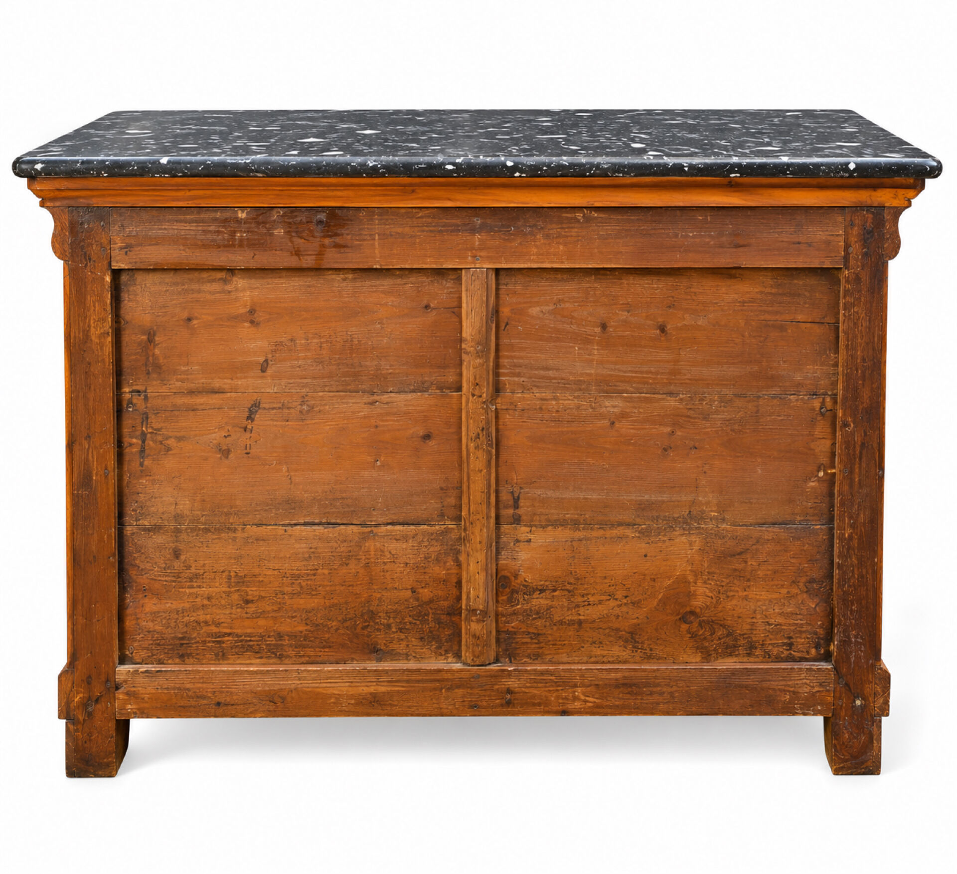Louis-Philippe style secretary chest of drawers from the 19th century with walnut burl veneer.