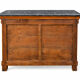 Louis-Philippe style secretary chest of drawers from the 19th century with walnut burl veneer.