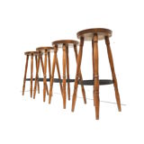 Set of four bar stools made in the 1970s