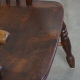 Chaise de salle à manger Windsor à dossier haut, ancienne et patinée