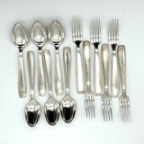 Ercuis 6 forks and 6 spoons dessert model carthage silver metal