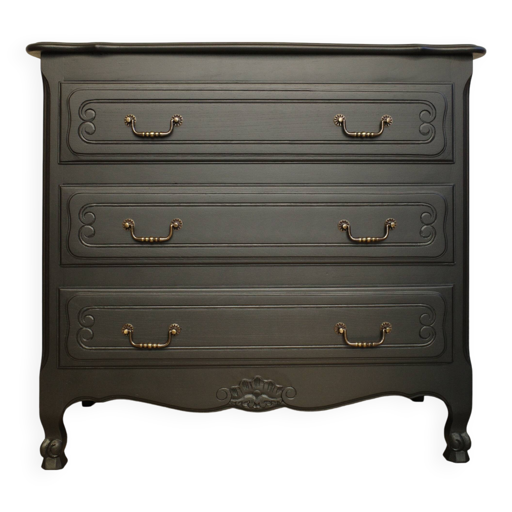 Vintage chest of drawers restyled in black