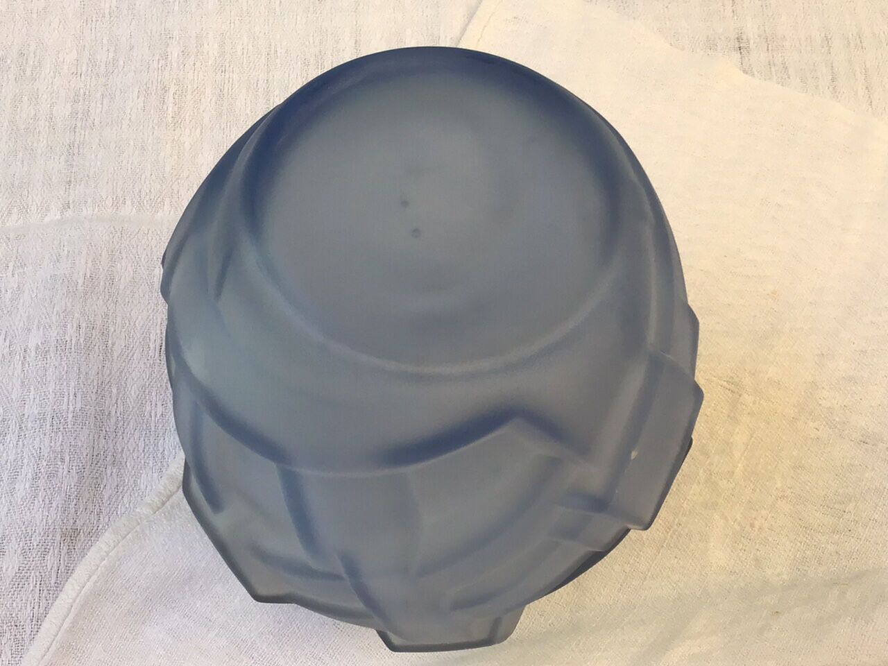 Art deco blue glass vase