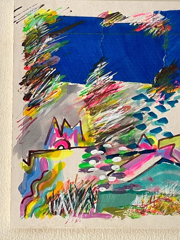 Collage painting "Sea Voyage" - 32x30.5 cm