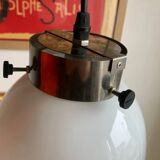 Suspension vintage en verre opalin soufflé – style Murano