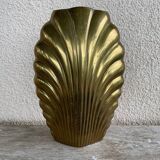 Metal "shell" vase by macr, made in italy, 1960s