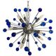 Blue “star” murano glass oval sputnik chandelier
