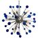 Lustre ovale spoutnik en verre de murano bleu « étoile »