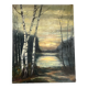 Tableau coucher de soleil huile sur toile signée