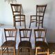 Set of 5 beech wood bistro chairs from the 1950s