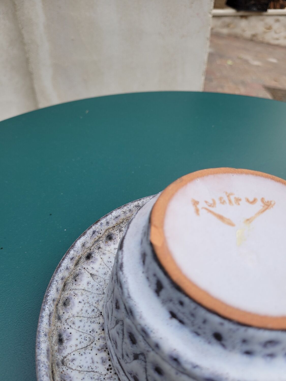 Ceramic coffee/tea service / 1 person - signed Jean Austruy