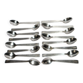 Lot de 16 cuillères à café moka Art Déco en métal argenté 12 cm