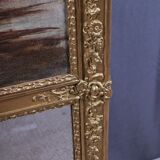 Golden wooden trumeau mirror, Louis XVI style – early 20th century
